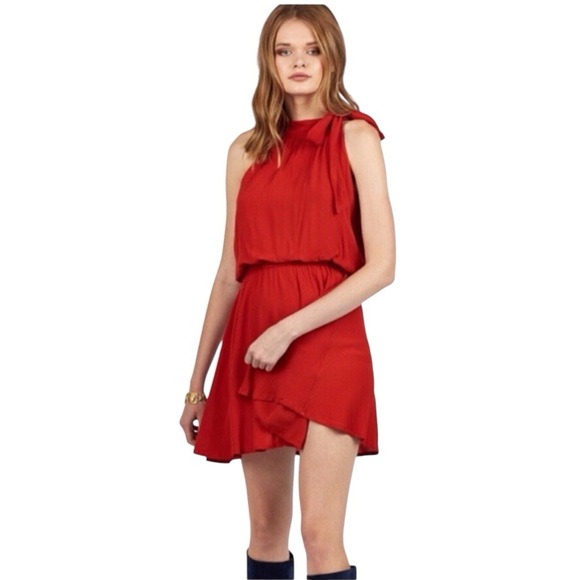 Cleobella Red Lolita Mini Dress Peekaboo Back Slit Keyhole Ethically Mad… - Picture 5 of 16